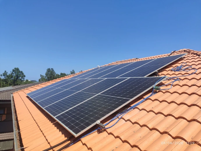 24kWp Hybrid Alabang Residential 24 kWp hybrid solar array on a tiled residential roof in Alabang