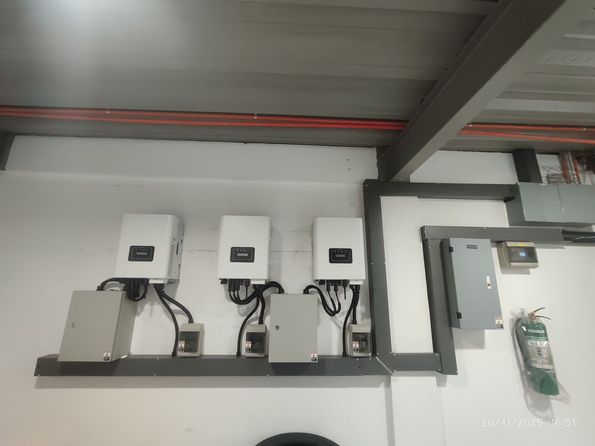 Three-phase on-grid inverter installation mounted on a wall, Philippines residential solar system